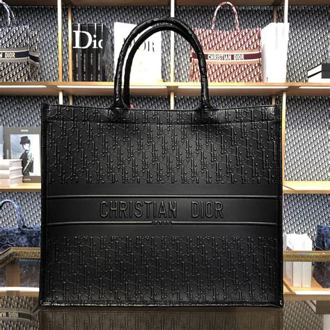 dior book tote bag black leather|christian Dior personalized tote.